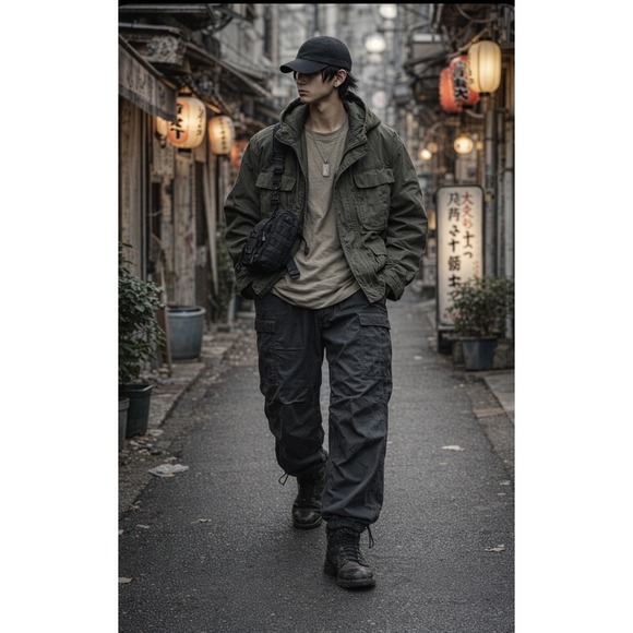Nanamica Japan Cargo Pants Men's SZ36 ARMY Adjustable Waist Ripstop SUCS303U